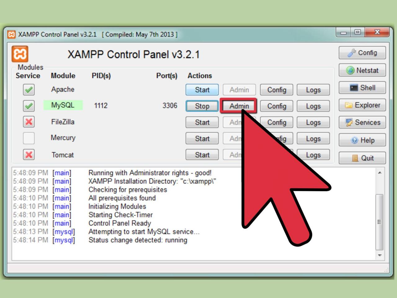 Xampp instalar version